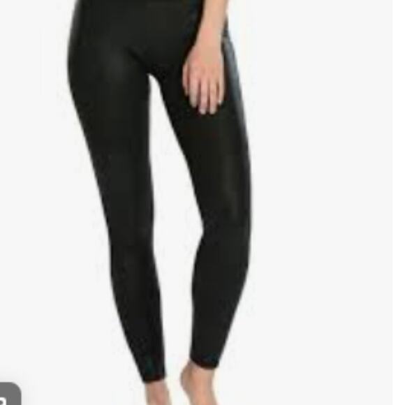 ASSETS BY SPANX Black Faux Suede High Rise Leggings 1X - Picture 3 of 11